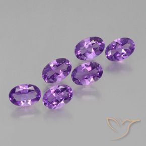 Gemas de Amatista Violeta intenso natural de 2.54 ct, Ovalada, VS