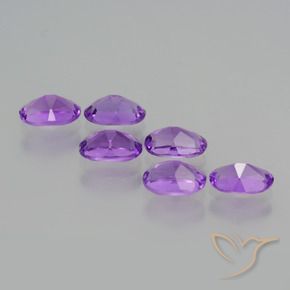 Gemas de Amatista Violeta intenso natural de 2.54 ct, Ovalada, VS