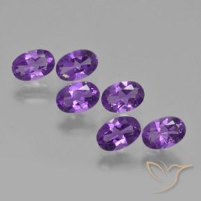 Gemas de Amatista Violeta intenso natural de 2.48 ct, Ovalada, VVS-VS