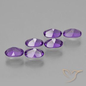 Gemas de Amatista Violeta intenso natural de 2.48 ct, Ovalada, VVS-VS