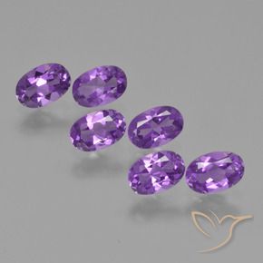 Gemas de Amatista Violeta púrpura medio natural de 2.52 ct, Ovalada, VVS-VS