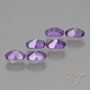 Gemas de Amatista Violeta púrpura medio natural de 2.52 ct, Ovalada, VVS-VS