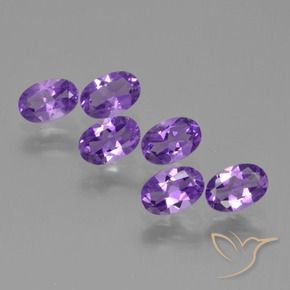 Gemas de Amatista Violeta medio natural de 2.48 ct, Ovalada, VVS-VS