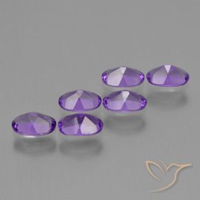 Gemas de Amatista Violeta medio natural de 2.48 ct, Ovalada, VVS-VS