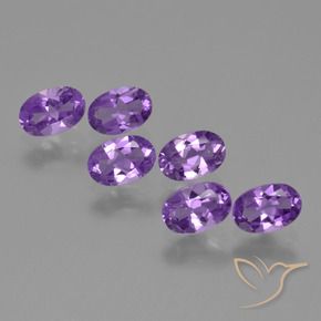 Gemas de Amatista Violeta medio natural de 2.35 ct, Ovalada, VS