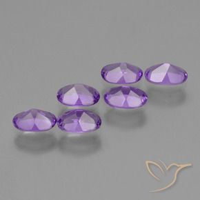 Gemas de Amatista Violeta medio natural de 2.35 ct, Ovalada, VS