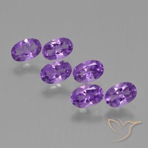 Gemas de Amatista Violeta medio natural de 2.37 ct, Ovalada, VS