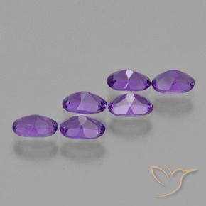 Gemas de Amatista Violeta intenso natural de 2.43 ct, Ovalada, VVS-VS