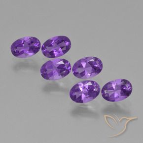 Gemas de Amatista Violeta medio natural de 2.53 ct, Ovalada, VVS-VS