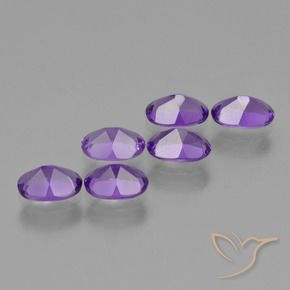 Gemas de Amatista Violeta medio natural de 2.53 ct, Ovalada, VVS-VS