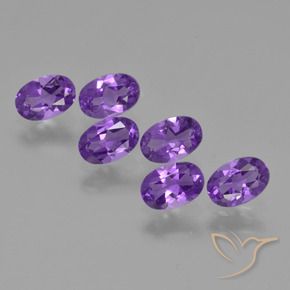 Gemas de Amatista Violeta intenso natural de 2.53 ct, Ovalada, VVS-VS