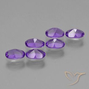 Gemas de Amatista Violeta intenso natural de 2.53 ct, Ovalada, VVS-VS