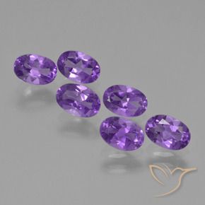 Gemas de Amatista Violeta medio natural de 2.64 ct, Ovalada, VVS-VS