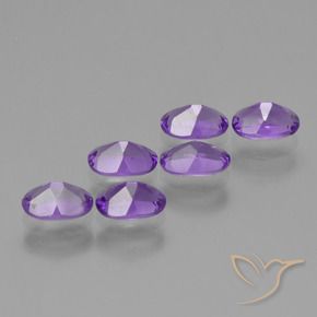 Gemas de Amatista Violeta medio natural de 2.64 ct, Ovalada, VVS-VS