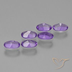Gemas de Amatista Violeta medio natural de 2.49 ct, Ovalada, VVS-VS
