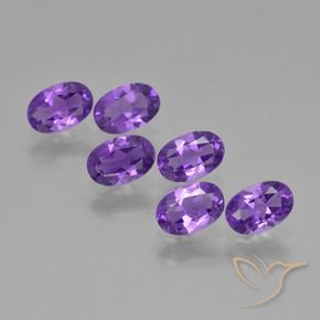 Gemas de Amatista Violeta intenso natural de 2.41 ct, Ovalada, VVS-VS