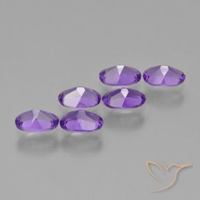 Gemas de Amatista Violeta intenso natural de 2.41 ct, Ovalada, VVS-VS