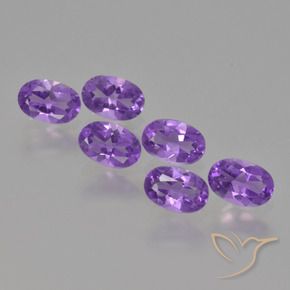 Gemas de Amatista Violeta medio natural de 2.49 ct, Ovalada, VVS-VS