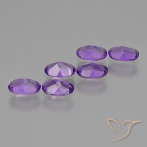 Gemas de Amatista Violeta oscuro medio natural de 2.29 ct, Ovalada, VVS-VS