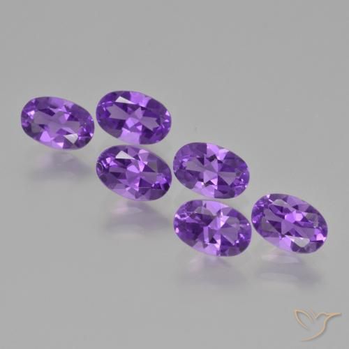 Gemas de Amatista Violeta intenso natural de 2.51 ct, Ovalada, VVS-VS