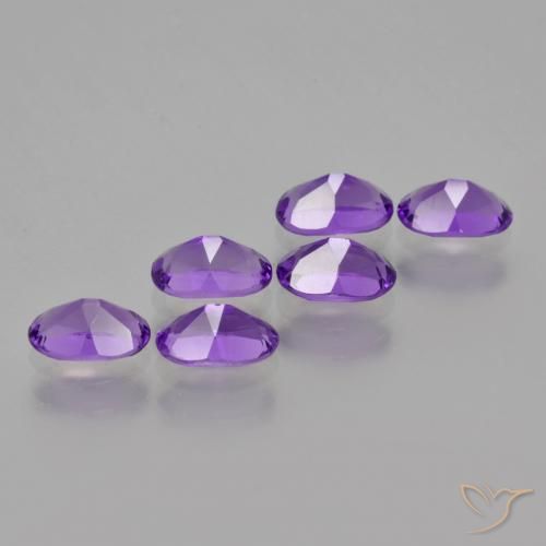 Gemas de Amatista Violeta intenso natural de 2.51 ct, Ovalada, VVS-VS