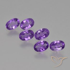 Gemas de Amatista Violeta intenso natural de 2.43 ct, Ovalada, VVS-VS