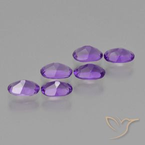 Gemas de Amatista Violeta intenso natural de 2.43 ct, Ovalada, VVS-VS