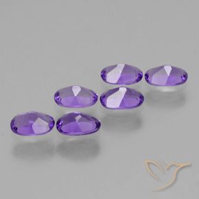 Gemas de Amatista Violeta medio natural de 2.46 ct, Ovalada, VVS-VS