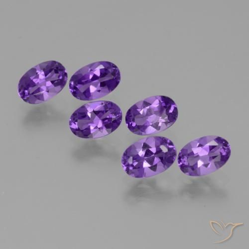 Gemas de Amatista Violeta vívido natural de 2.58 ct, Ovalada, VVS-VS