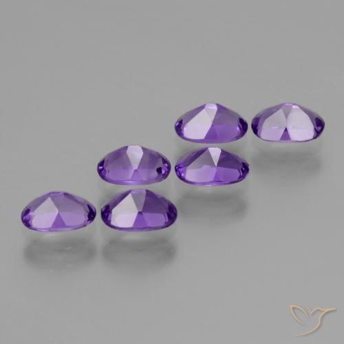 Gemas de Amatista Violeta vívido natural de 2.58 ct, Ovalada, VVS-VS