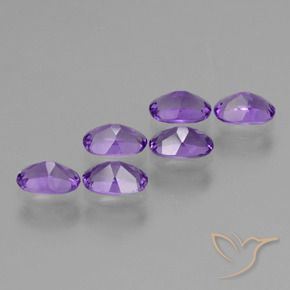 Gemas de Amatista Violeta medio natural de 2.52 ct, Ovalada, VVS-VS