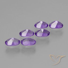 Gemas de Amatista Violeta vívido natural de 2.59 ct, Ovalada, VVS-VS