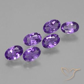 Gemas de Amatista Violeta intenso natural de 2.18 ct, Ovalada, VVS-VS