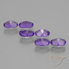 Gemas de Amatista Violeta intenso natural de 2.18 ct, Ovalada, VVS-VS
