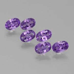 Gemas de Amatista Violeta medio natural de 2.48 ct, Corte Óvalo, VVS-VS