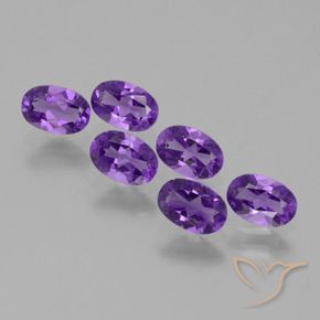 Gemas de Amatista Violeta medio natural de 2.56 ct, Ovalada, VVS-VS