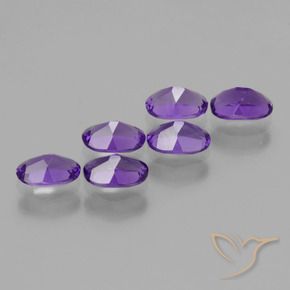 Gemas de Amatista Violeta medio natural de 2.56 ct, Ovalada, VVS-VS