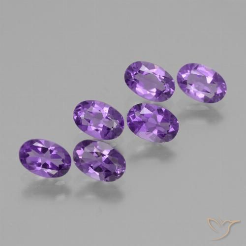 2.50ctw Natural Violeta medio Amatista, Ovalada, VVS-VS