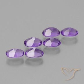 Gemas de Amatista Violeta medio natural de 2.50 ct, Ovalada, VVS-VS