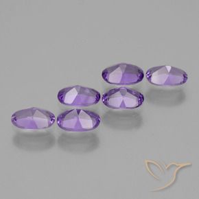 Gemas de Amatista Violeta vívido natural de 2.39 ct, Ovalada, VVS-VS