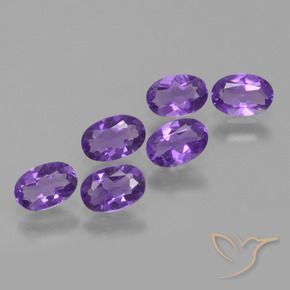 Gemas de Amatista Violeta intenso natural de 2.27 ct, Ovalada, VVS-VS