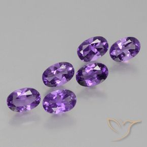 Gemas de Amatista Violeta vívido natural de 2.55 ct, Ovalada, VVS-VS