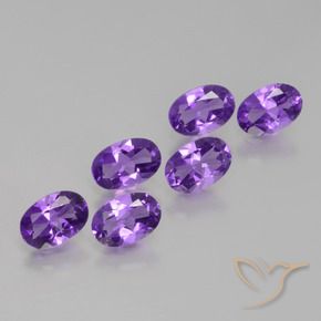 Gemas de Amatista Violeta medio natural de 2.42 ct, Ovalada, VVS-VS