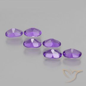 Gemas de Amatista Violeta medio natural de 2.42 ct, Ovalada, VVS-VS