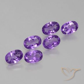 Gemas de Amatista Violeta oscuro natural de 2.45 ct, Ovalada, VVS-VS