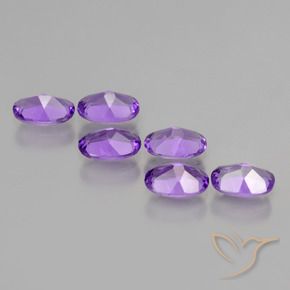 Gemas de Amatista Violeta oscuro natural de 2.45 ct, Ovalada, VVS-VS