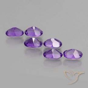 Gemas de Amatista Violeta oscuro natural de 2.50 ct, Ovalada, VVS-VS