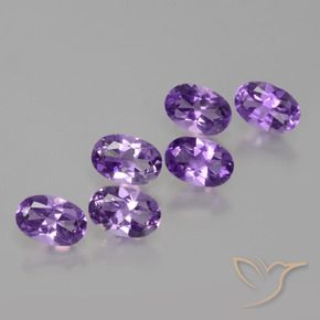 Gemas de Amatista Violeta medio natural de 2.57 ct, Ovalada, VVS-VS