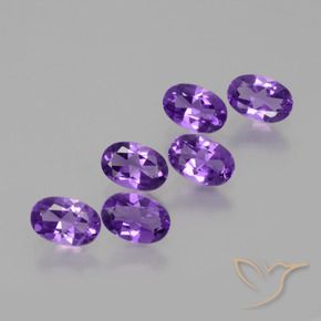 Gemas de Amatista Violeta intenso natural de 2.34 ct, Ovalada, VVS-VS