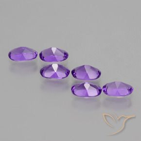 Gemas de Amatista Violeta intenso natural de 2.34 ct, Ovalada, VVS-VS